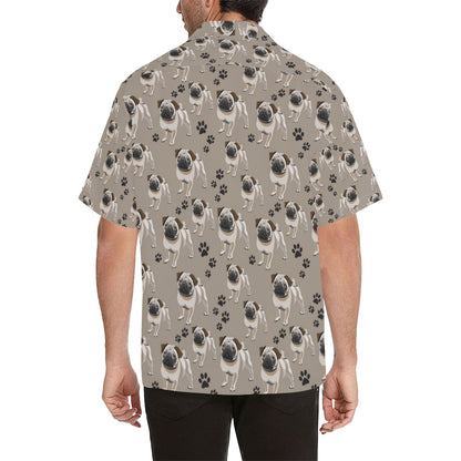Pug Pattern Print Design A04 Men's Hawaiian Shirt