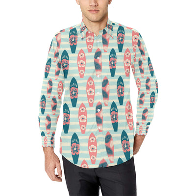 Aloha Hawaii Surfboard Pattern Print Design 02 Men's Long Sleeve Shirt