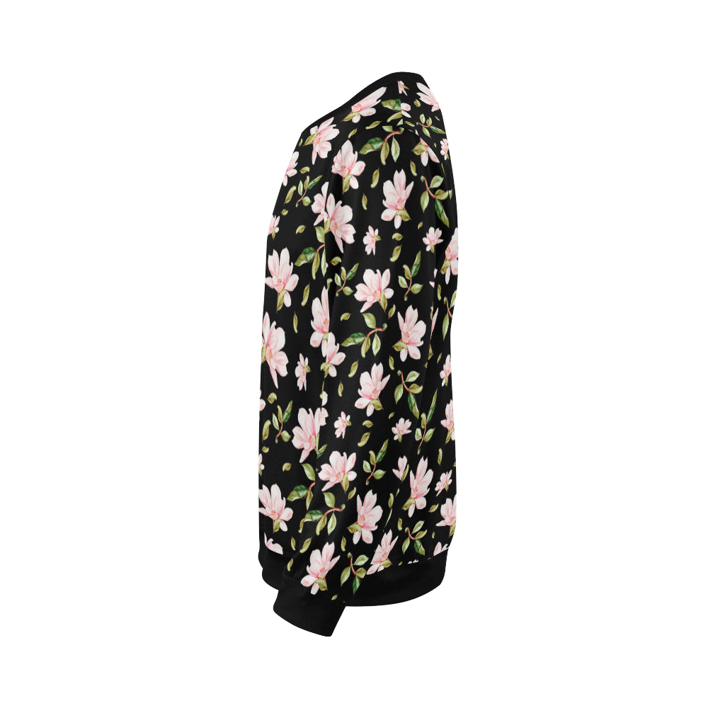 Magnolia Pattern Print Design MAG01 Men Long Sleeve Sweatshirt