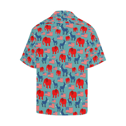 Donkey Red Elephant Pattern Print Design 03 Men's Hawaiian Shirt