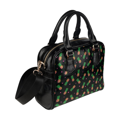 Neon Pineapple Pattern Print Design A04 Shoulder Handbag