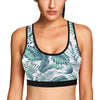 Pattern Tropical Palm Leaves Sports Bra