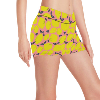 Lemon Pattern Print Design LM03 Yoga Shorts