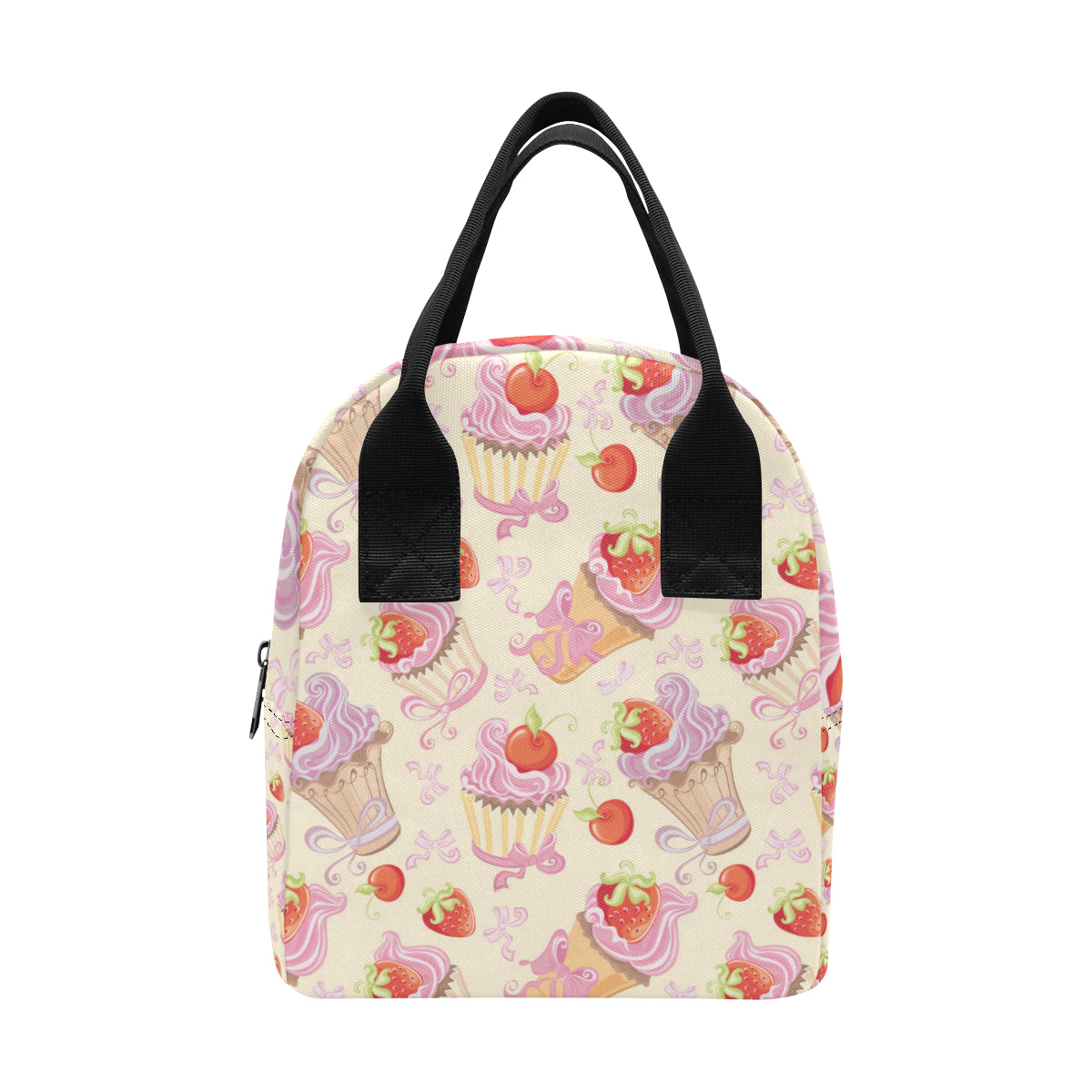 Strawberry Pink CupCake Insulated Lunch Bag