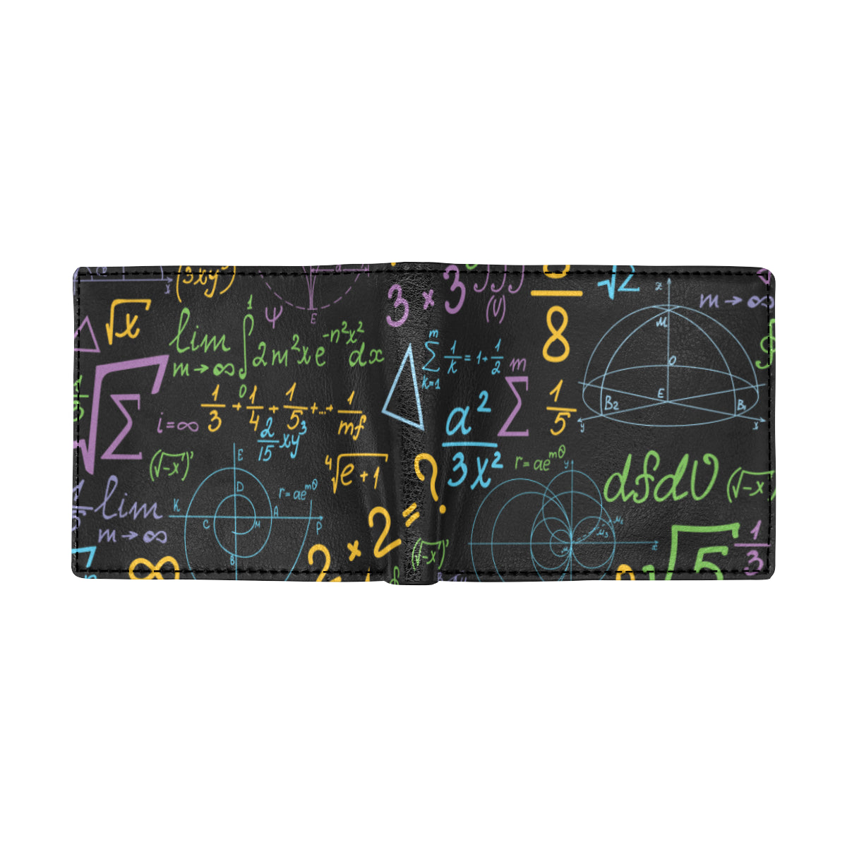 Math Pattern Print Design 03 Men's ID Card Wallet