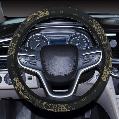 KOI Fish Pattern Print Design 02 Steering Wheel Cover with Elastic Edge