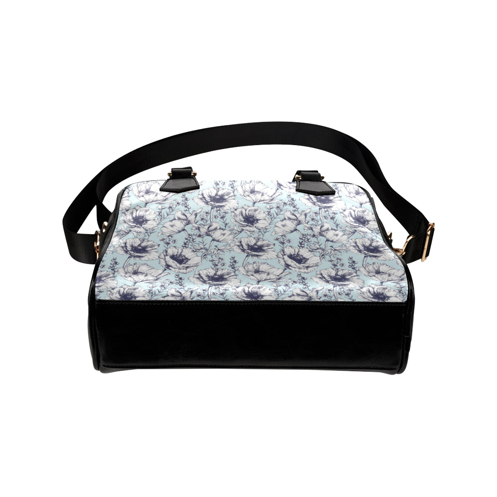 Anemone Pattern Print Design 02 Shoulder Handbag