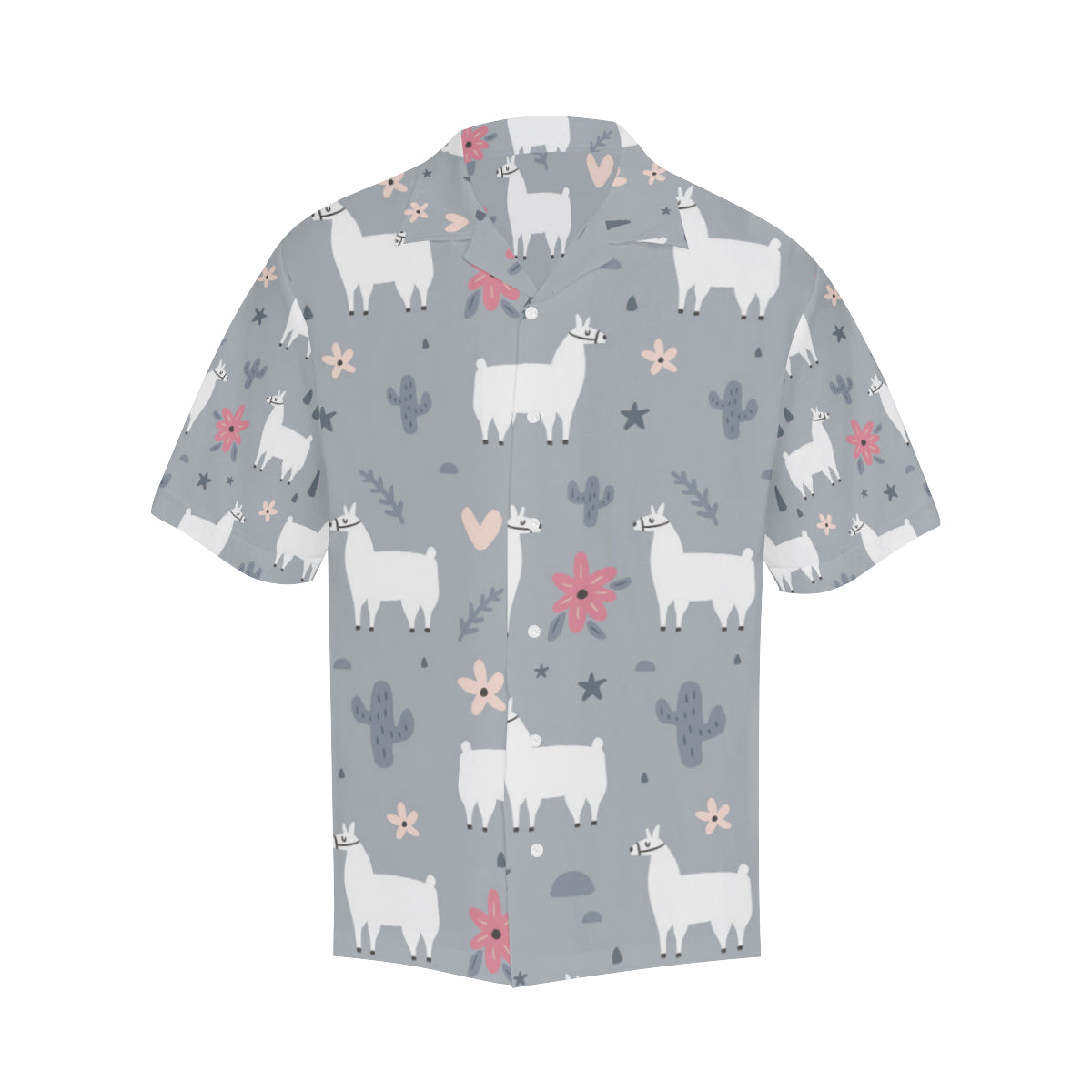 Llama Pattern Print Design 010 Men's Hawaiian Shirt