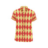 Harlequin Pattern Print Design 03 Men's Short Sleeve Button Up Shirt