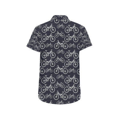 Mountain bike Pattern Print Design 02 Men's Short Sleeve Button Up Shirt
