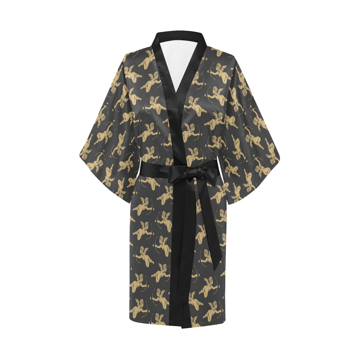 Cupid Pattern Print Design 02 Women's Short Kimono