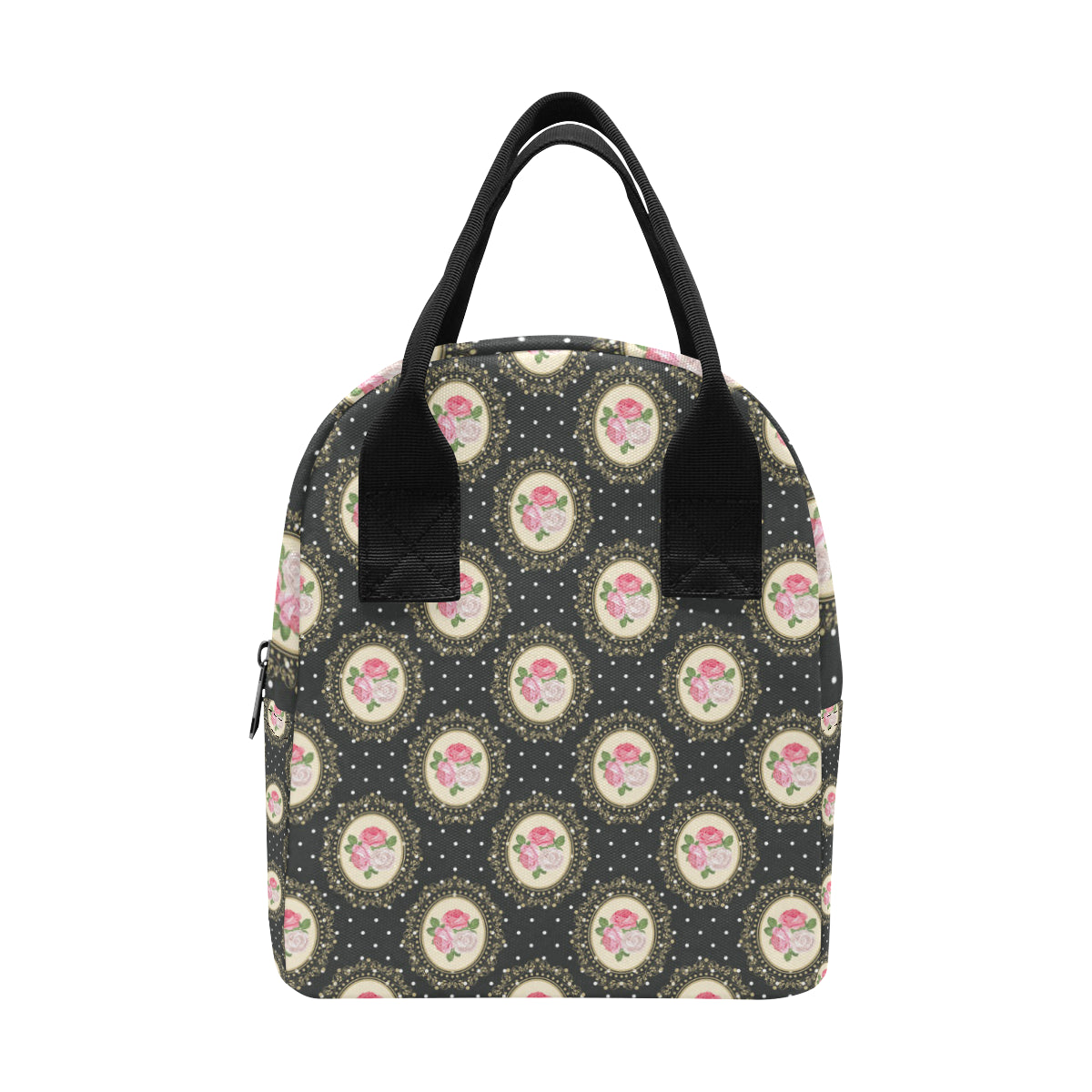 Rose Pattern Print Design RO015 Insulated Lunch Bag