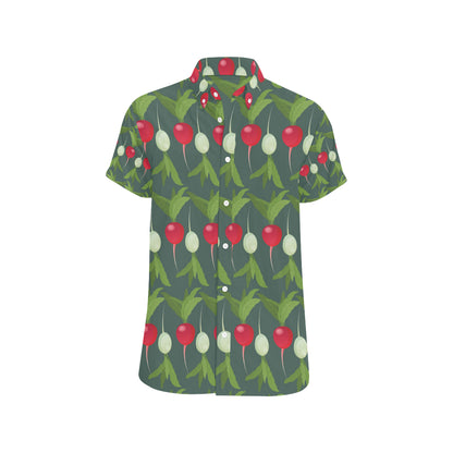 Radish Pattern Print Design A03 Men's Short Sleeve Button Up Shirt
