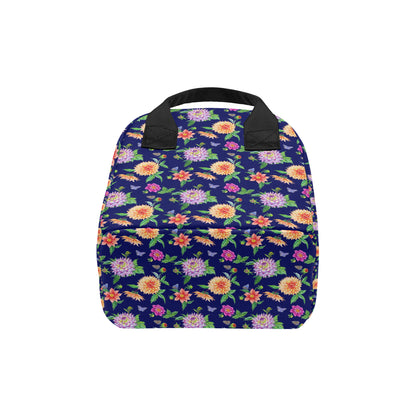 Dahlia Pattern Print Design DH010 Insulated Lunch Bag