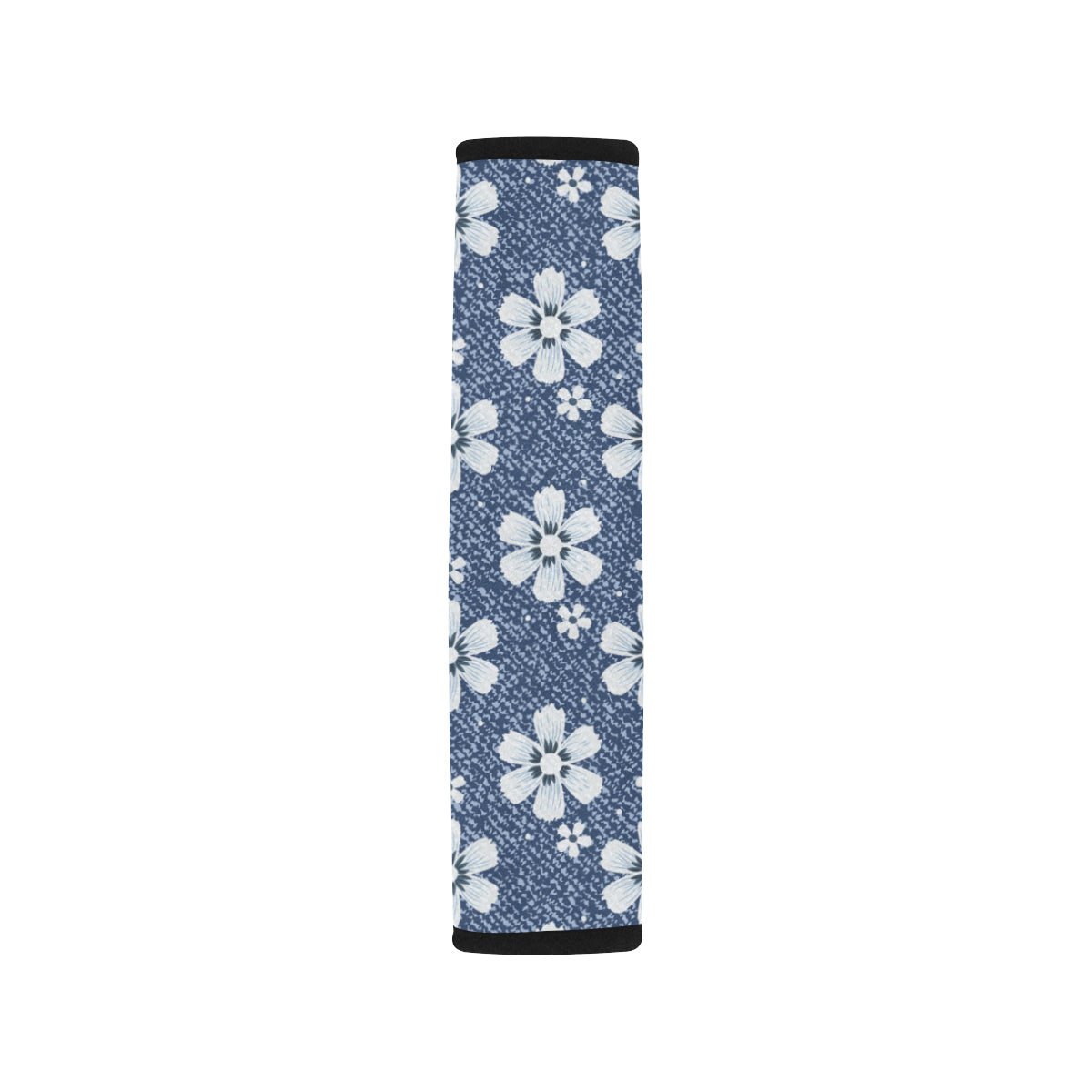 Jean Flower Pattern Print Design 03 Car Seat Belt Cover