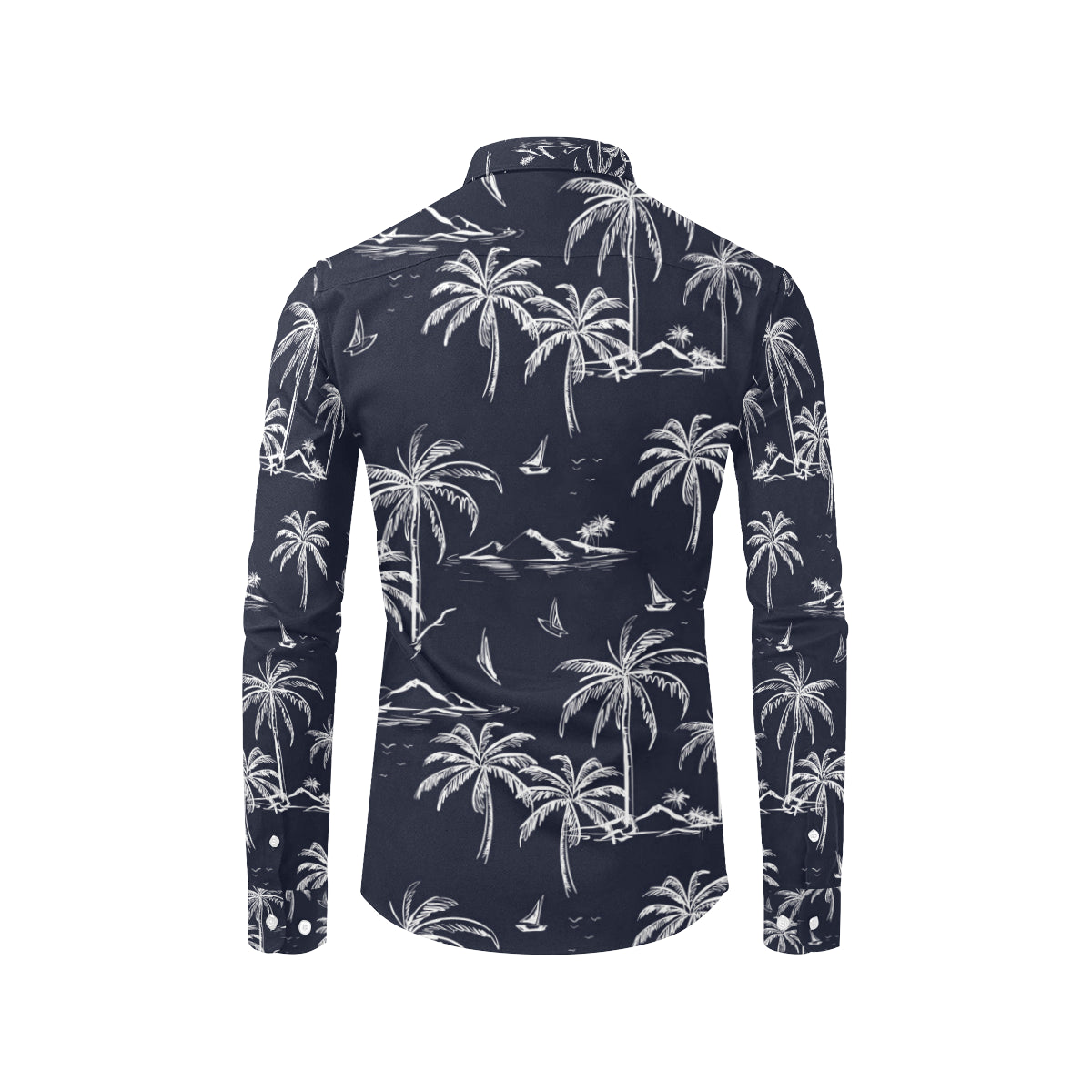 Pacific island Pattern Print Design A02 Men's Long Sleeve Shirt