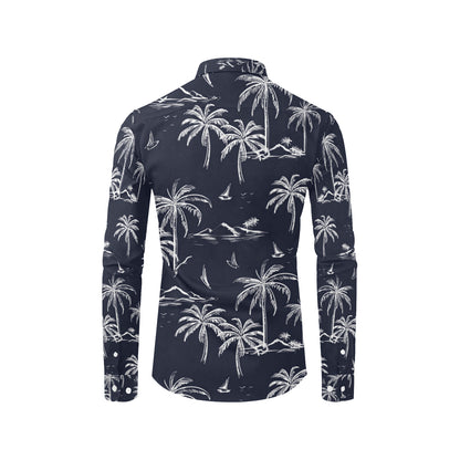 Pacific island Pattern Print Design A02 Men's Long Sleeve Shirt