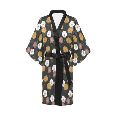 Daisy Pattern Print Design DS04 Women's Short Kimono