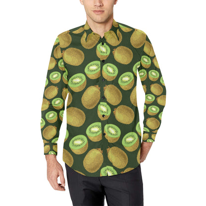 Kiwi Pattern Print Design KW04 Men's Long Sleeve Shirt