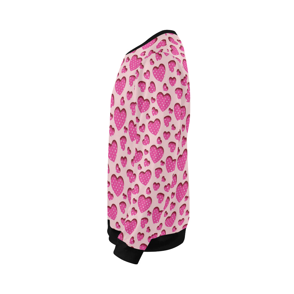 Heart Pink Pattern Print Design HE06 Men Long Sleeve Sweatshirt