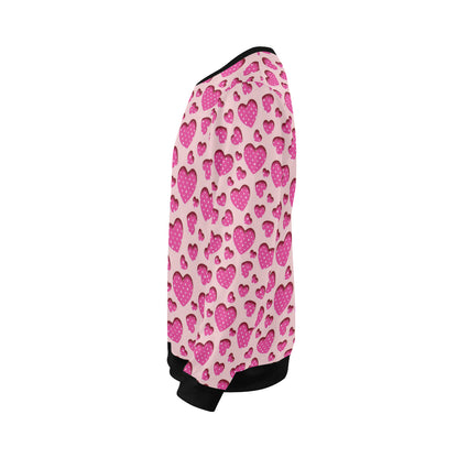 Heart Pink Pattern Print Design HE06 Men Long Sleeve Sweatshirt