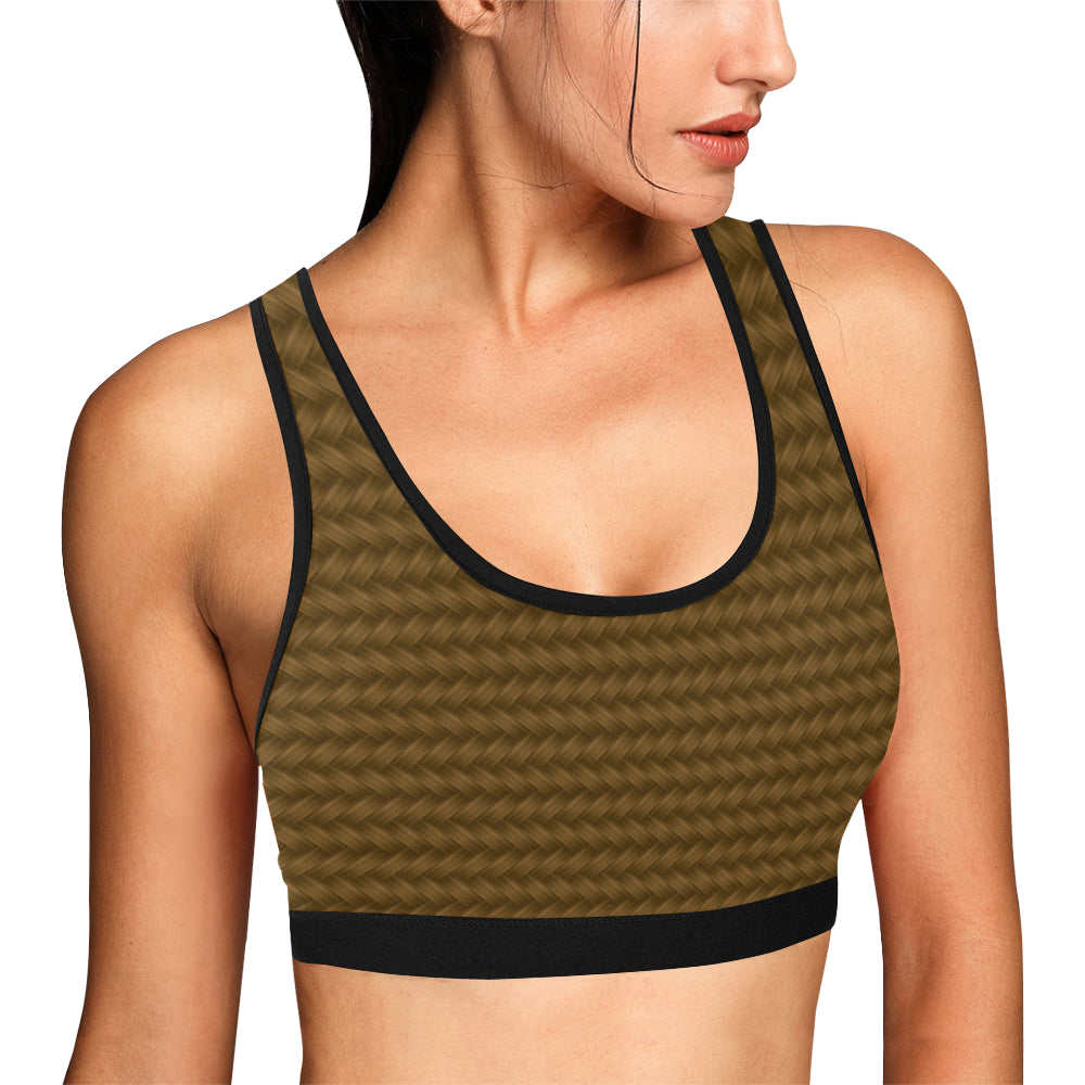 Cable Knit Pattern Print Design 02 Sports Bra