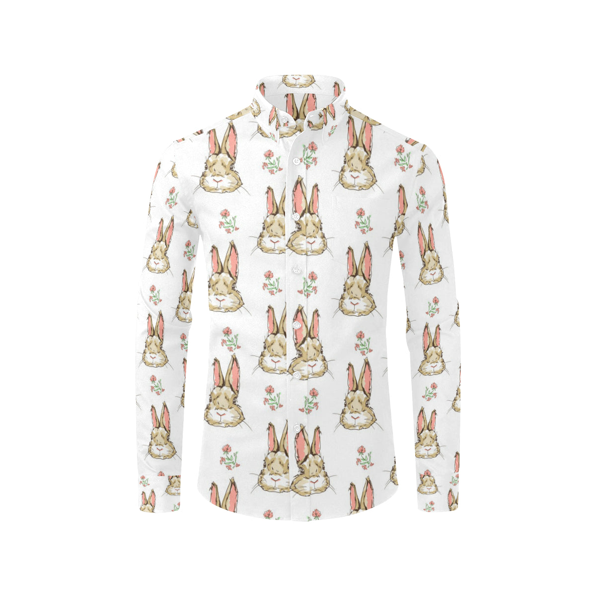 Rabbit Pattern Print Design RB09 Men's Long Sleeve Shirt