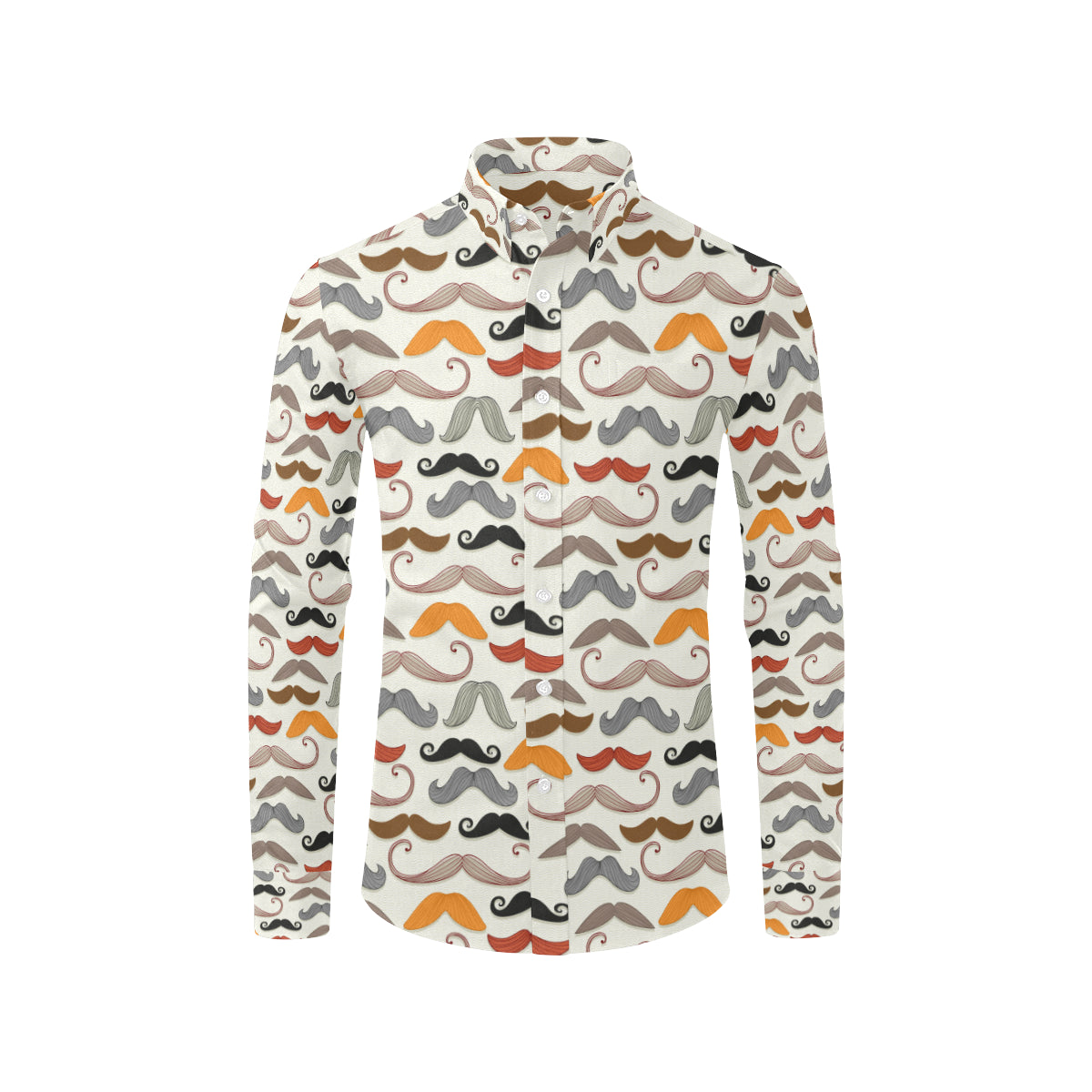 Mustache Pattern Print Design A02 Men's Long Sleeve Shirt