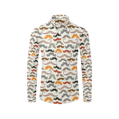 Mustache Pattern Print Design A02 Men's Long Sleeve Shirt