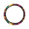 Kaleidoscope Pattern Print Design 02 Steering Wheel Cover with Elastic Edge