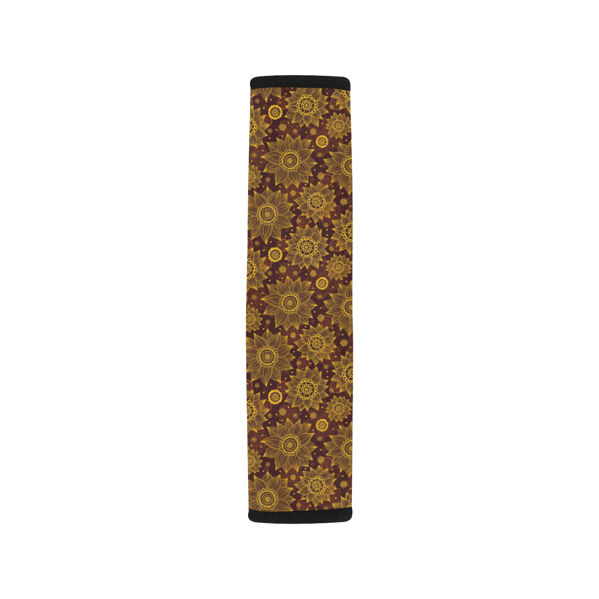 Gold Sunflower Hand Drawn Print Car Seat Belt Cover