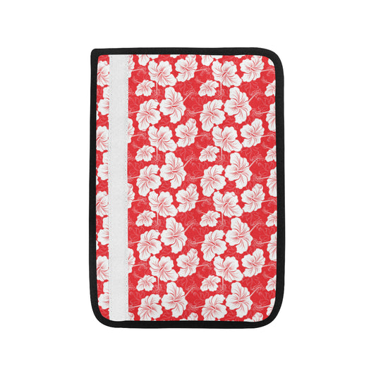 Flower Hawaiian Hibiscus Red Background Print Car Seat Belt Cover