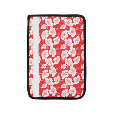 Flower Hawaiian Hibiscus Red Background Print Car Seat Belt Cover