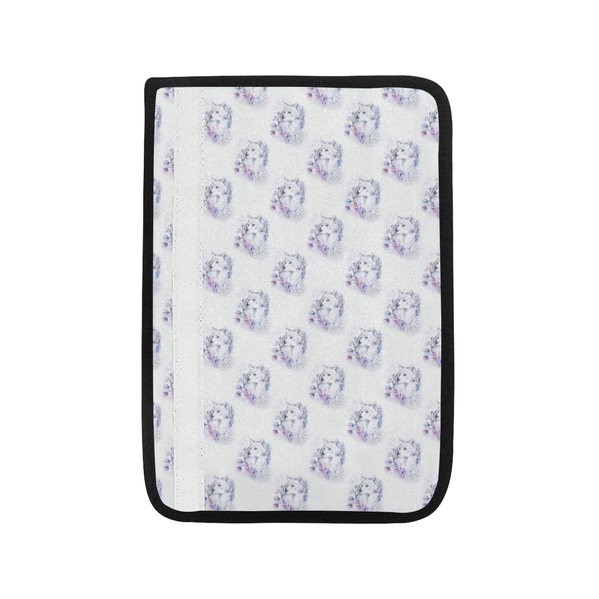 Wolf with Flower Print Design Car Seat Belt Cover
