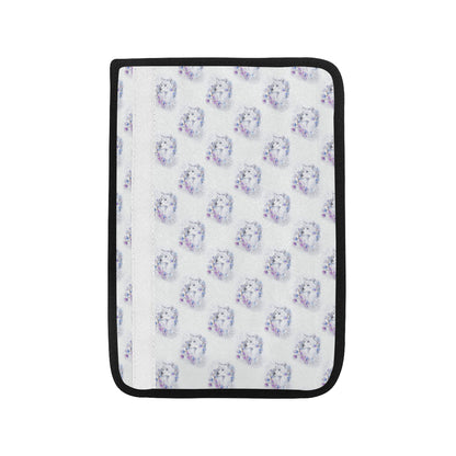 Wolf with Flower Print Design Car Seat Belt Cover