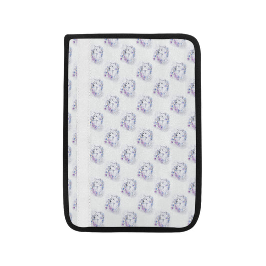 Wolf with Flower Print Design Car Seat Belt Cover