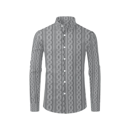 Cable Knit Pattern Print Design 01 Men's Long Sleeve Shirt