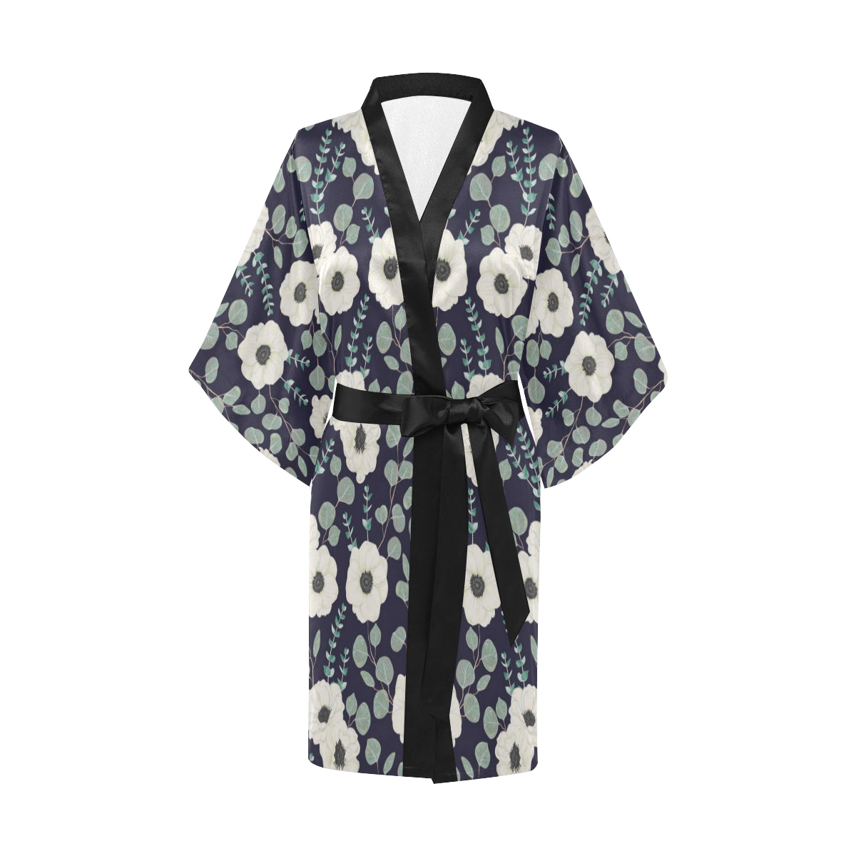 Anemone Pattern Print Design AM01 Women's Short Kimono