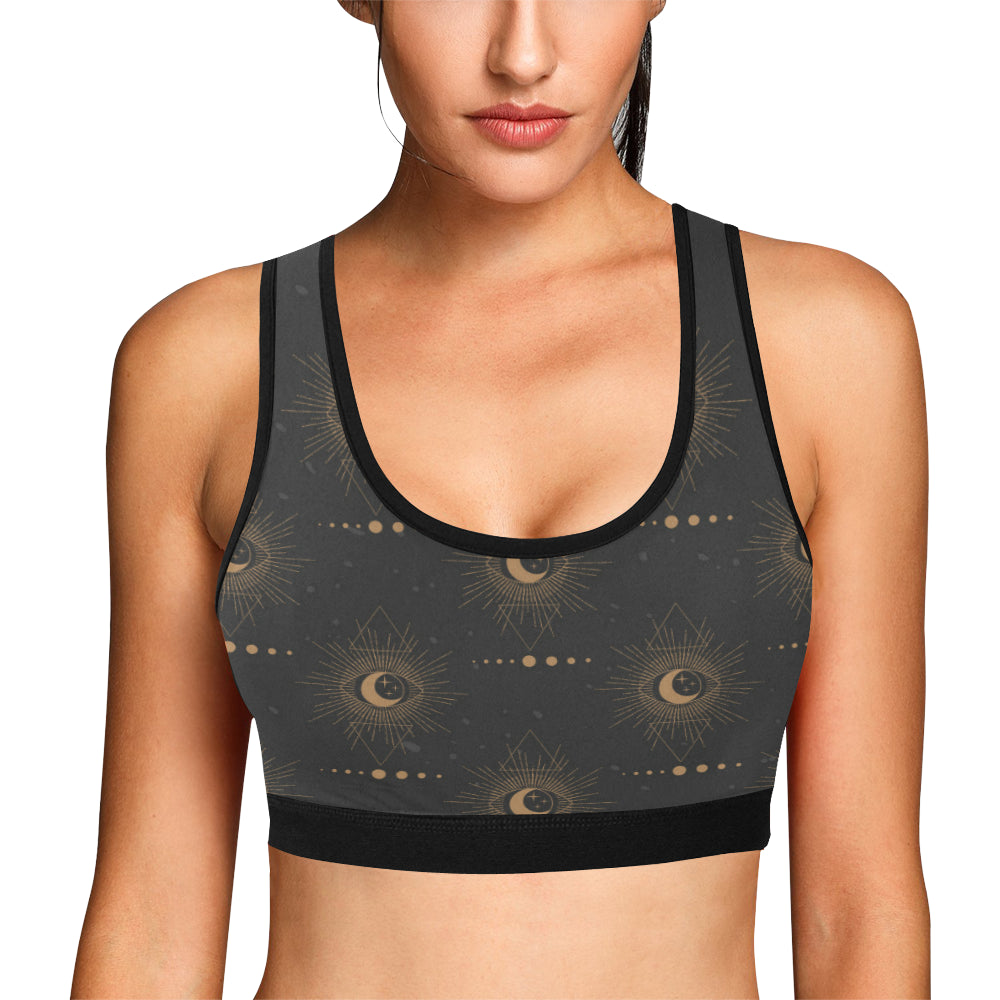 Moon Boho Pattern Print Design 02 Sports Bra