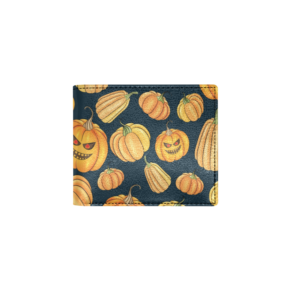 Pumpkin Halloween Pattern Print Design A04 Men's ID Card Wallet