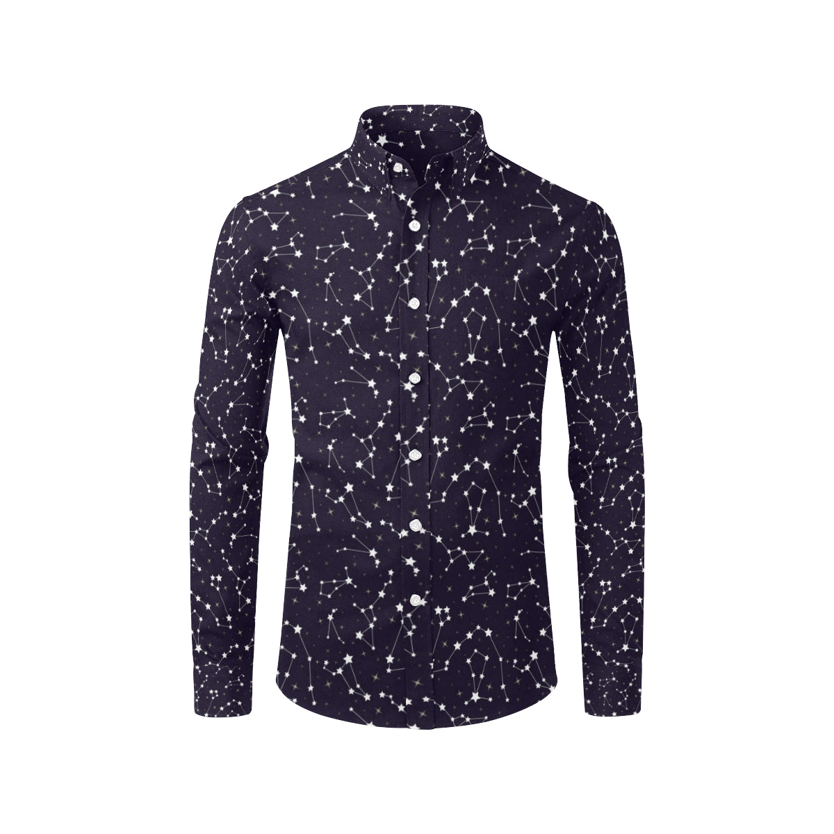 Zodiac Star Pattern Design Print Men's Long Sleeve Shirt