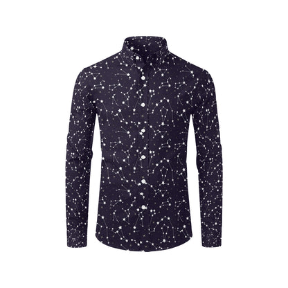 Zodiac Star Pattern Design Print Men's Long Sleeve Shirt