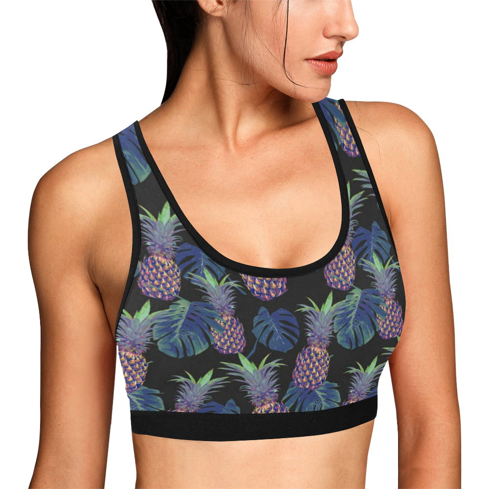 Pineapple Pattern Print Design PP04 Sports Bra