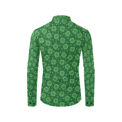 Shamrock Design Print Men's Long Sleeve Shirt