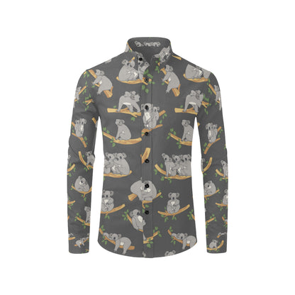 Koala Pattern Print Design 07 Men's Long Sleeve Shirt