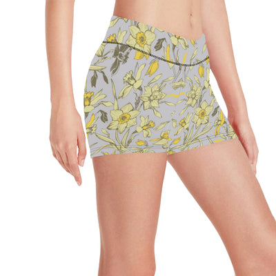 Daffodils Pattern Print Design DF05 Yoga Shorts