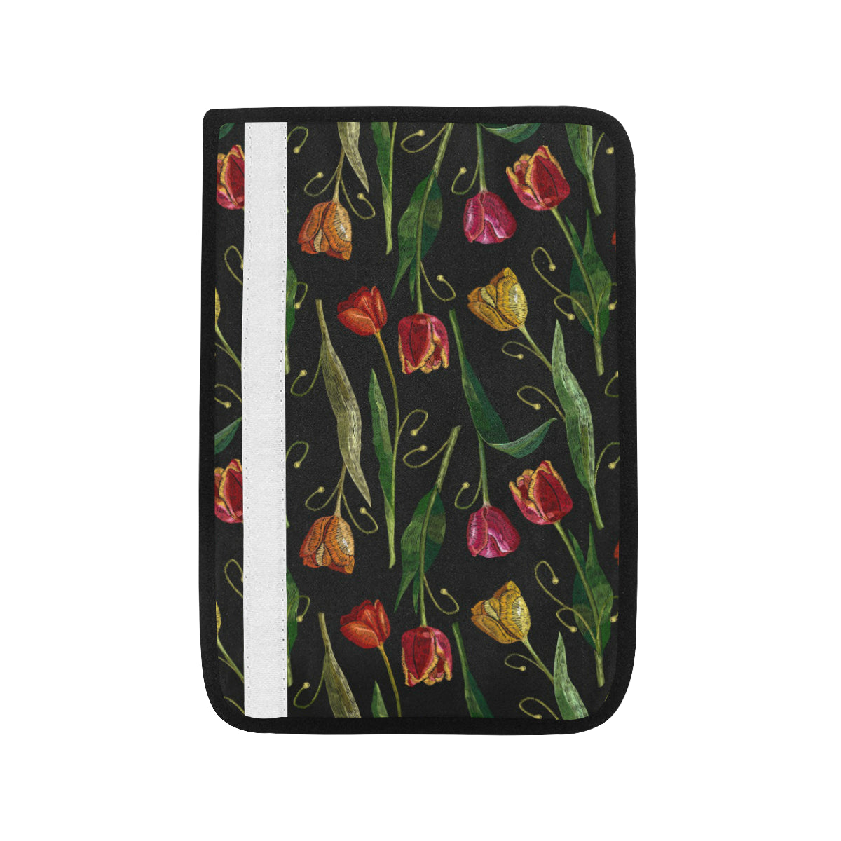 Tulip Embroidered Pattern Print Design TP01 Car Seat Belt Cover