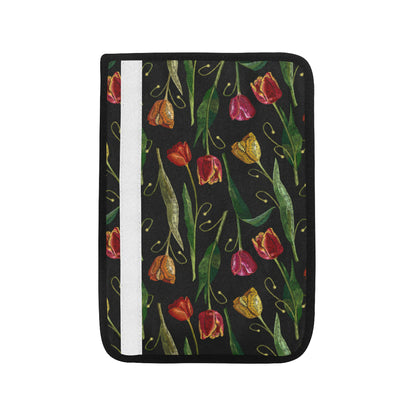 Tulip Embroidered Pattern Print Design TP01 Car Seat Belt Cover