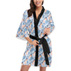 Bluebird Pattern Print Design 01 Women's Short Kimono