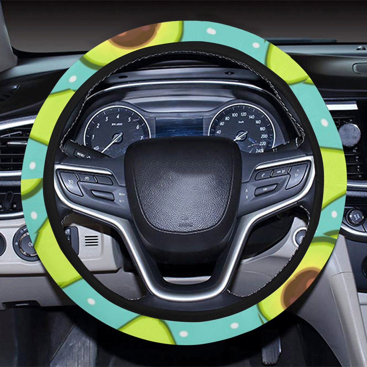 Avocado Pattern Print Design AC012 Steering Wheel Cover with Elastic Edge